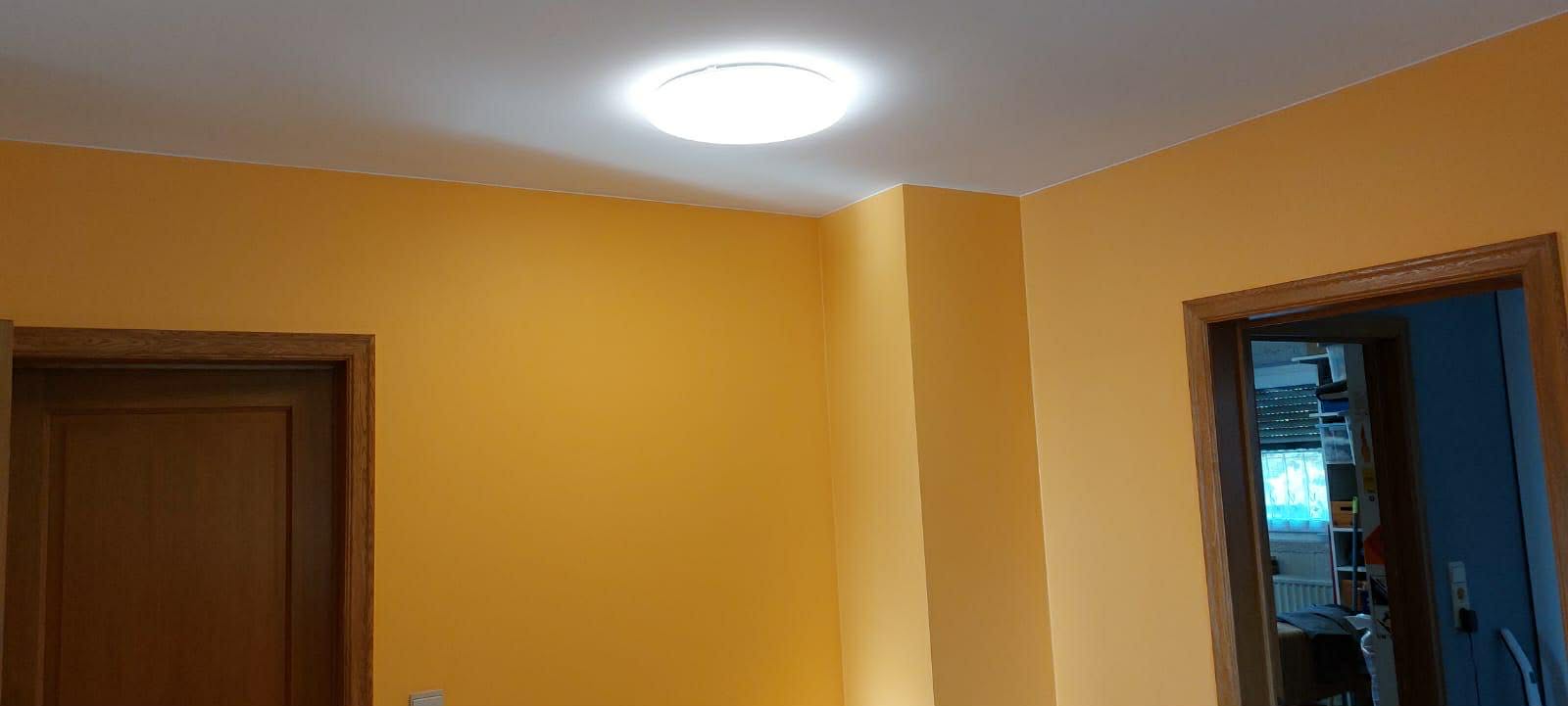 Après plafonnage et peinture